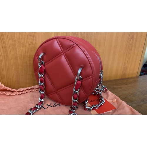 99 - Max & Co Red Mini Hand Bag with Chain Handles (Unused)