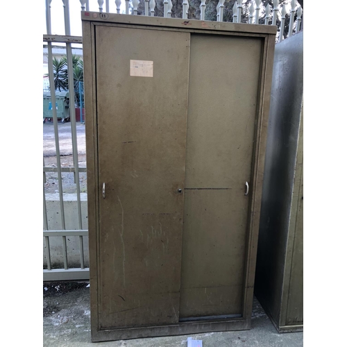 106 - Metal Outdoor Storage Cabinet with Sliding Doors (100 W. x 46 D. x 183cm H.)