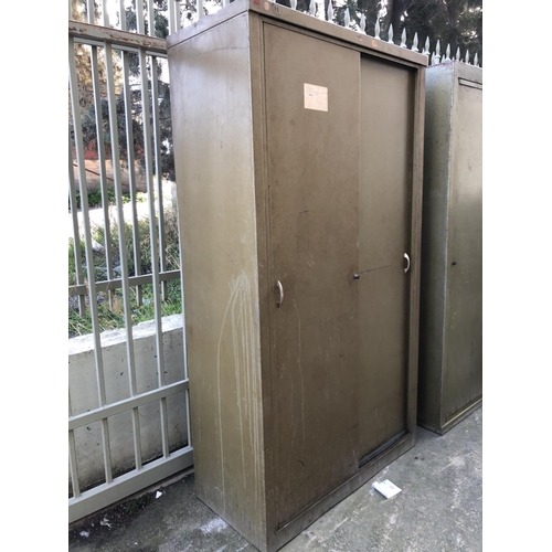 106 - Metal Outdoor Storage Cabinet with Sliding Doors (100 W. x 46 D. x 183cm H.)