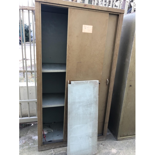 106 - Metal Outdoor Storage Cabinet with Sliding Doors (100 W. x 46 D. x 183cm H.)