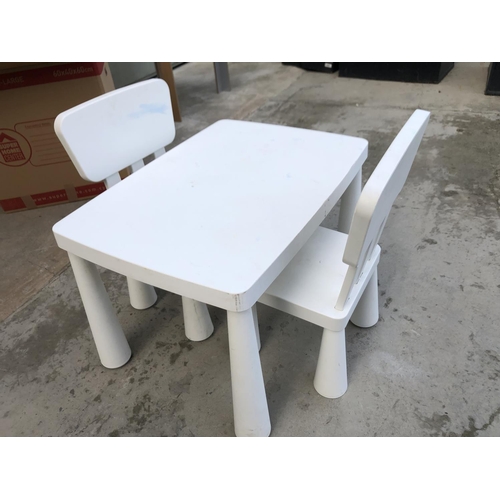 231 - Child's Rectangular Plastic Table and 2 Chairs