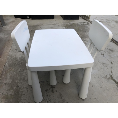 231 - Child's Rectangular Plastic Table and 2 Chairs