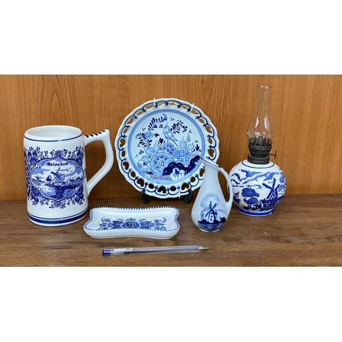 194 - Collection of Hand Painted Delft Items