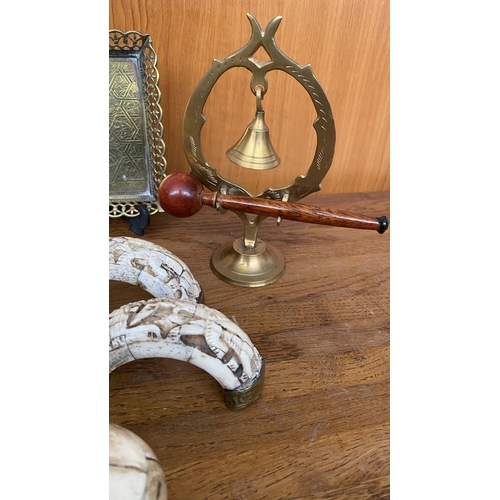 195 - Collection of Vintage Brass and Bone Items