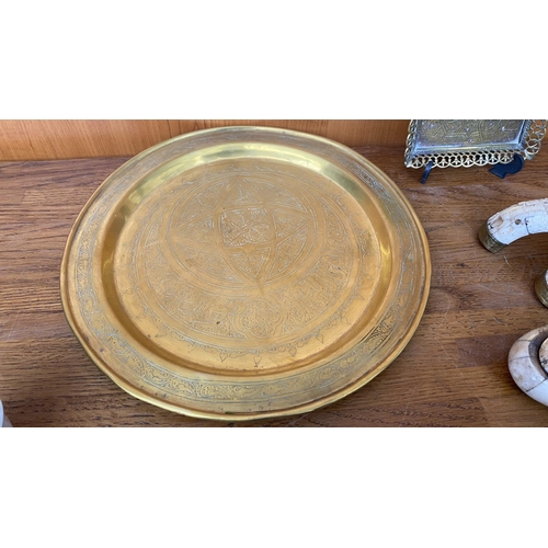 195 - Collection of Vintage Brass and Bone Items