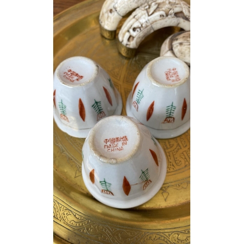 195 - Collection of Vintage Brass and Bone Items