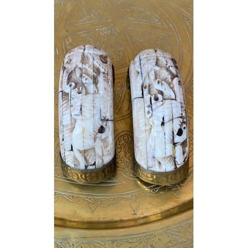 195 - Collection of Vintage Brass and Bone Items