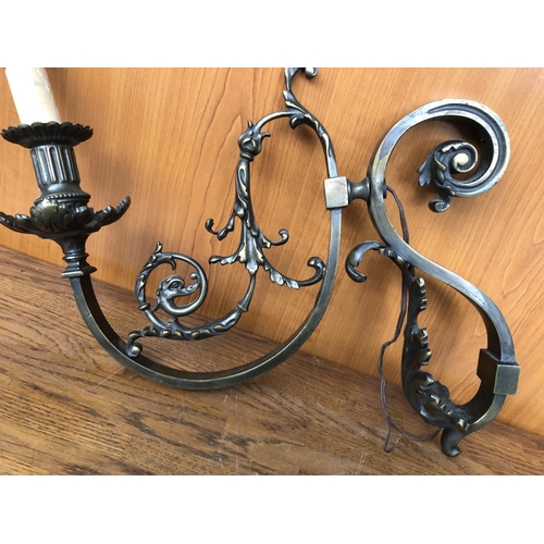 72 - Antique Solid Bronze Wall Mounted Lamp