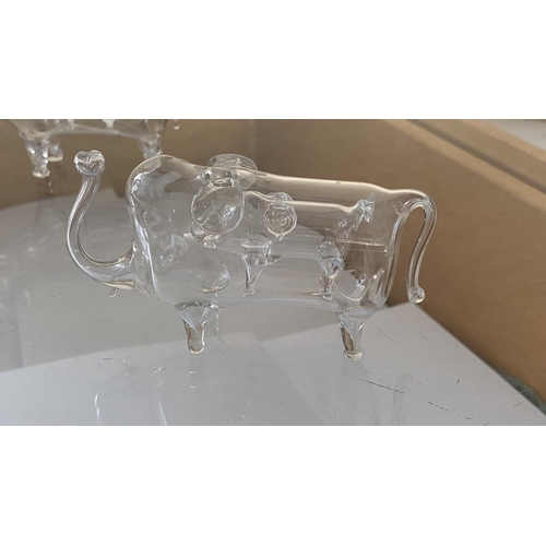 203 - Collection of 4 Roberto Niederer Style Hand Blown Art Glass Animal in Animal Figurines