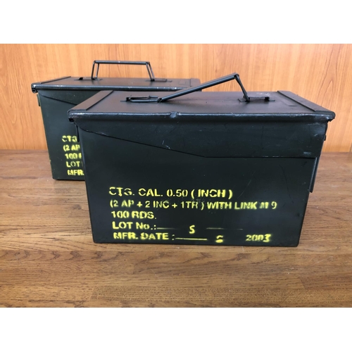 216 - x2 Vintage Metal Military Boxes