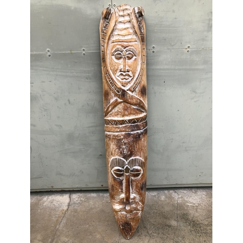 223 - Large Vintage Carved Wood African Ornament (104cm H.)