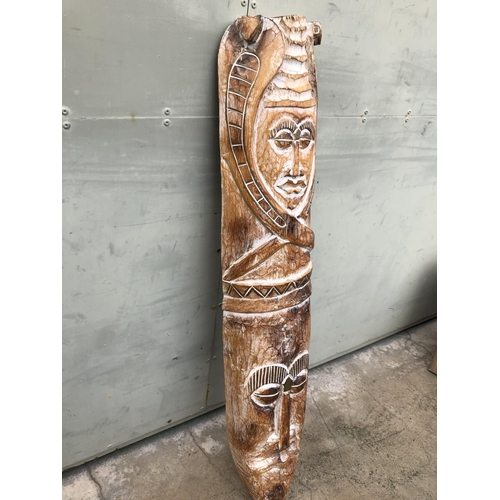 223 - Large Vintage Carved Wood African Ornament (104cm H.)