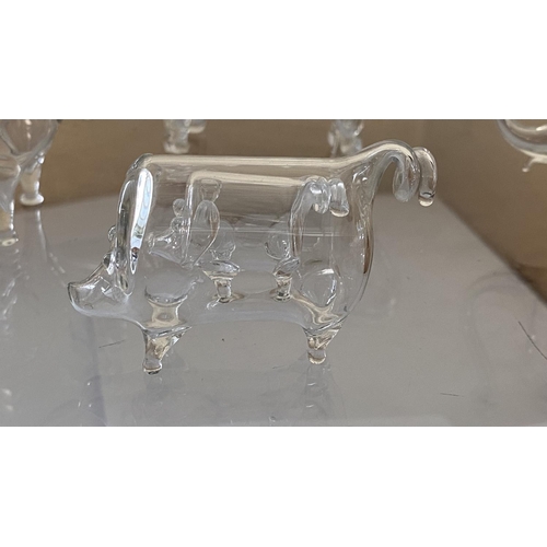 203 - Collection of 4 Roberto Niederer Style Hand Blown Art Glass Animal in Animal Figurines