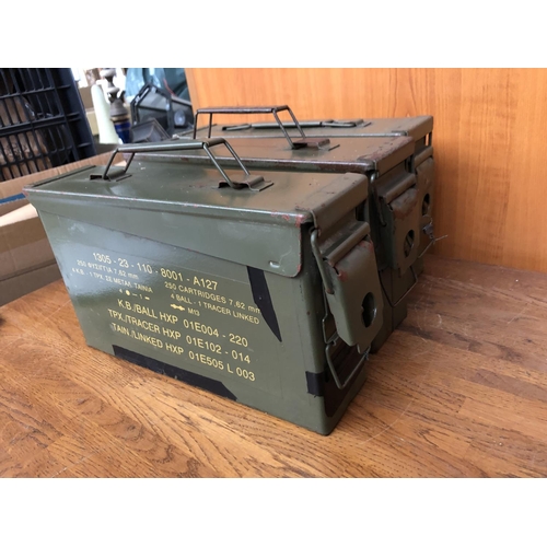 217 - x3 Vintage Metal Military Boxes