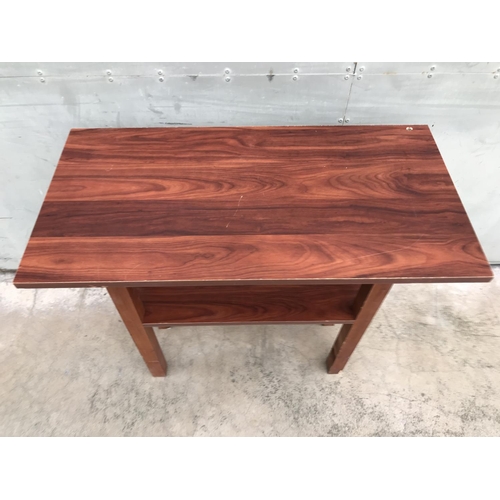 93 - Wooden Outdoor 2-Tier Side Table - Code N/A (A/F - 82 W. x 41 D. x 76cm H.)