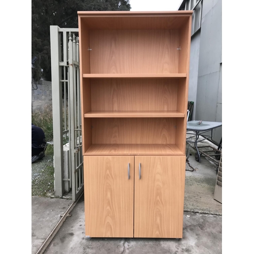 114 - 'Studio Office' 2-Piece Bookcase with Bottom Cabinet - Code N/A (94 W. x 40 D. x 210cm H.)