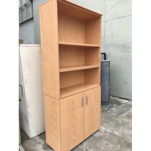 114 - 'Studio Office' 2-Piece Bookcase with Bottom Cabinet - Code N/A (94 W. x 40 D. x 210cm H.)