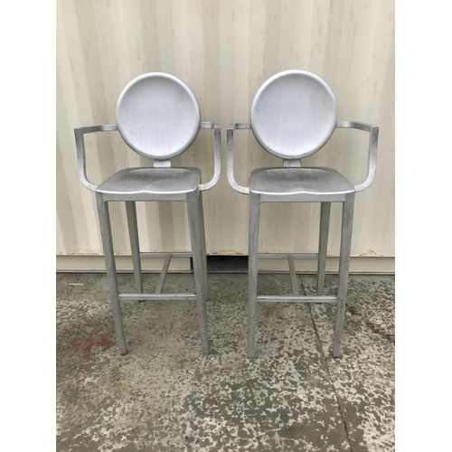 179 - x2 Aluminium Lightweight Bar Stools
