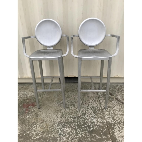 179 - x2 Aluminium Lightweight Bar Stools