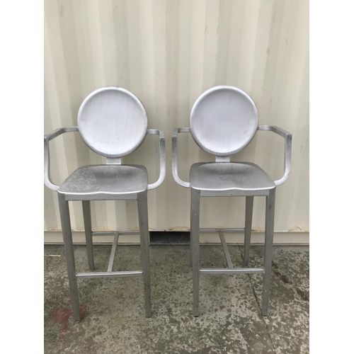 184 - x2 Aluminium Lightweight Bar Stools