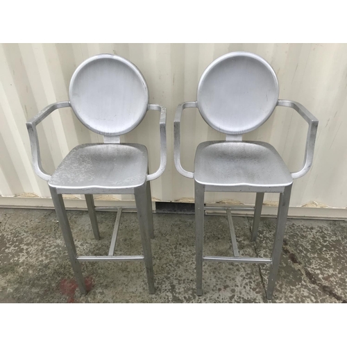 184 - x2 Aluminium Lightweight Bar Stools