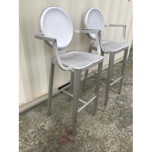 184 - x2 Aluminium Lightweight Bar Stools