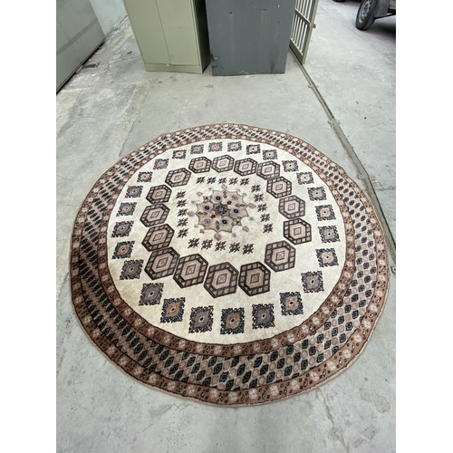 197A - 'Bokhara' Restored Hand Made Round Indian Carpet (230cm Ø)