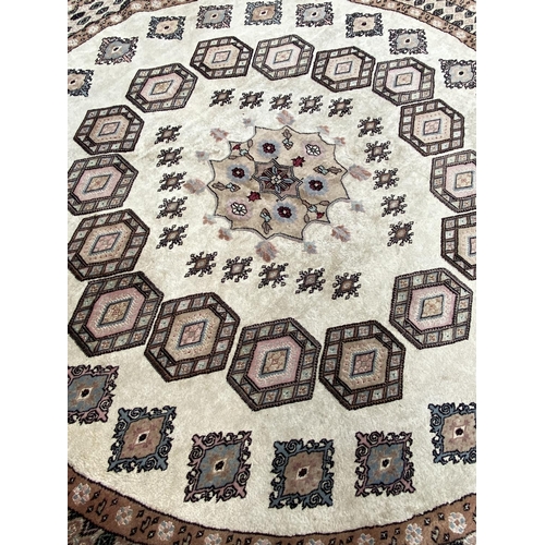 197A - 'Bokhara' Restored Hand Made Round Indian Carpet (230cm Ø)