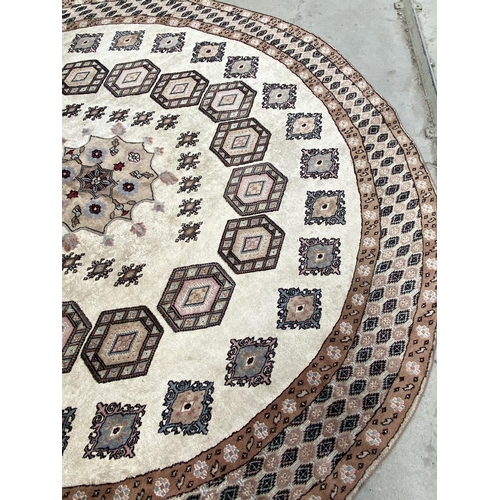 197A - 'Bokhara' Restored Hand Made Round Indian Carpet (230cm Ø)