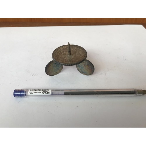 476 - Silver Handmade Receipt Spike with Real Silver Coins