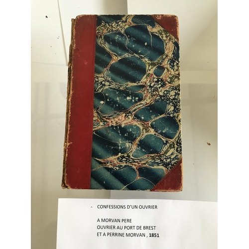 587 - Antique 1851 French Book 'Confessions D'Un Ouvrier' - Taken Back