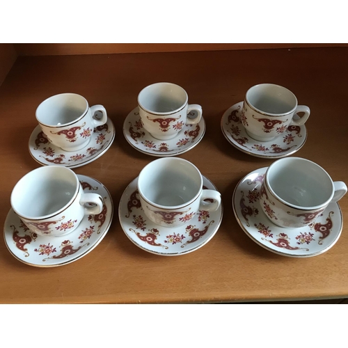 477 - Lee & Street Manchester Tea Set of 6 Cups & Saucers