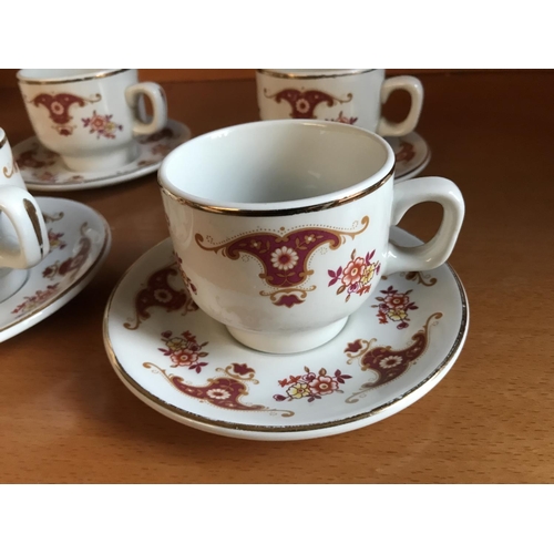 477 - Lee & Street Manchester Tea Set of 6 Cups & Saucers
