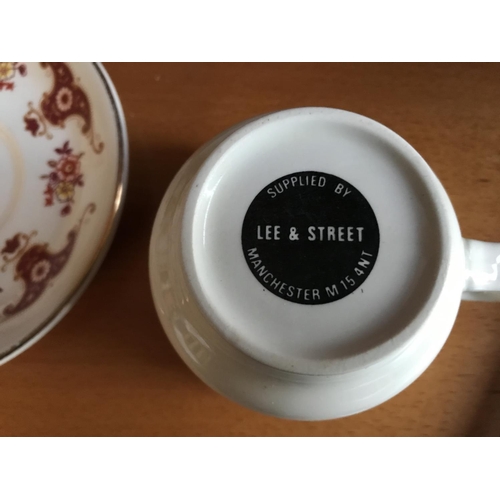 477 - Lee & Street Manchester Tea Set of 6 Cups & Saucers