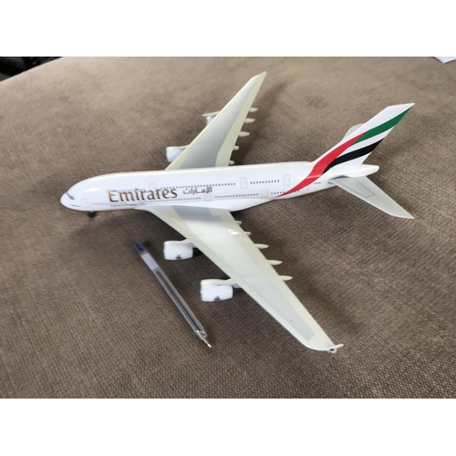419 - Emirates A380 Diecast Model Plane on Large Scale (36cm L.)