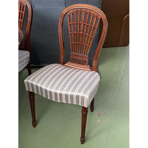 423 - Very Large x2 Extendable Dining Table with Brass Details and 12 Upholstered Matching Chairs (220/320... 