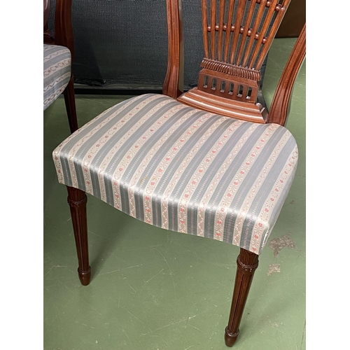 423 - Very Large x2 Extendable Dining Table with Brass Details and 12 Upholstered Matching Chairs (220/320... 
