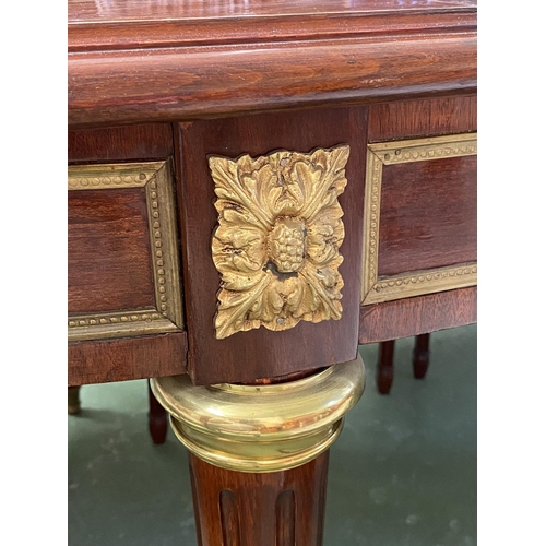 423 - Very Large x2 Extendable Dining Table with Brass Details and 12 Upholstered Matching Chairs (220/320... 