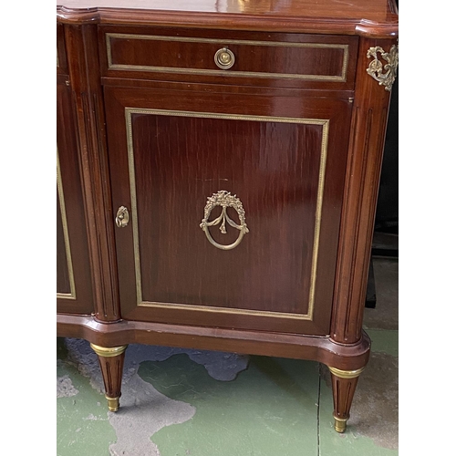 424 - Very Large Vintage Buffet Unit/Dressing Table with Brass Details and Large Mirror in Gold Colour Gil... 