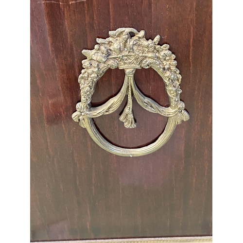 424 - Very Large Vintage Buffet Unit/Dressing Table with Brass Details and Large Mirror in Gold Colour Gil... 