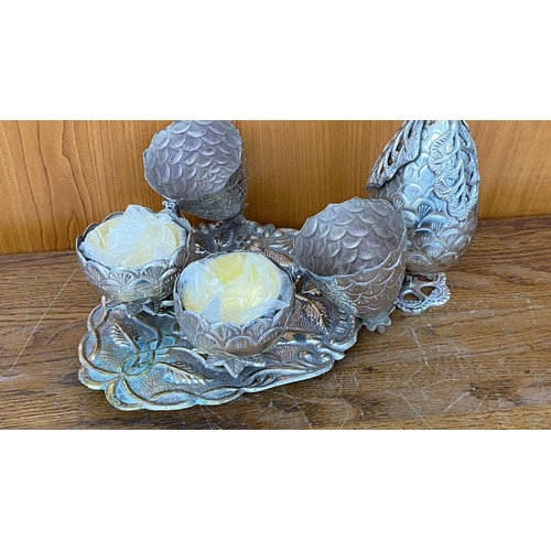 428 - Silver Plated 930 Weddings Incense Burners Set