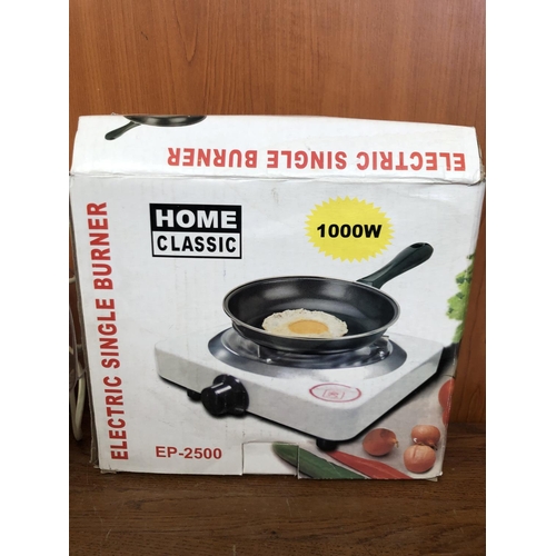 460 - Home Classic Electric Single Burner (Unused) and Kenwood Food Processor (Working)