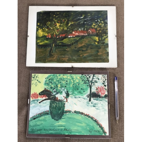 464 - x2 Small Oil Paintings Signed