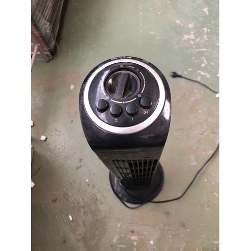 465 - Silver Crest Portable Electric Tower Oscillating Fan Heater