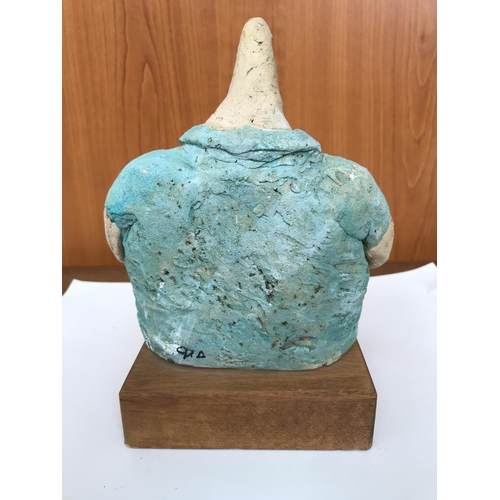 469 - Hand Made Man's Terracotta Figure Signed