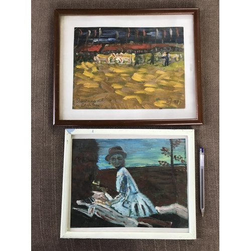 554 - x2 Small Oil Paintings Signed