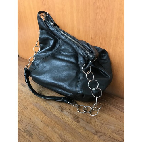 556 - Ecco Ladies Black Leather Bag