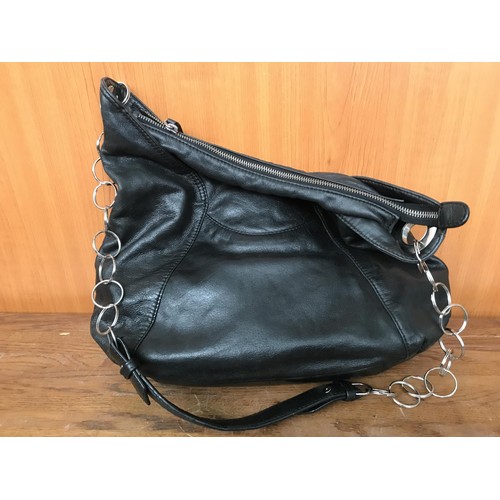 556 - Ecco Ladies Black Leather Bag