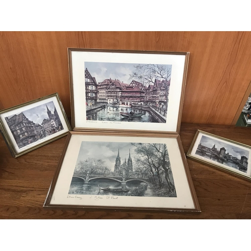 557 - x4 Vintage Strasbourg France Framed Prints