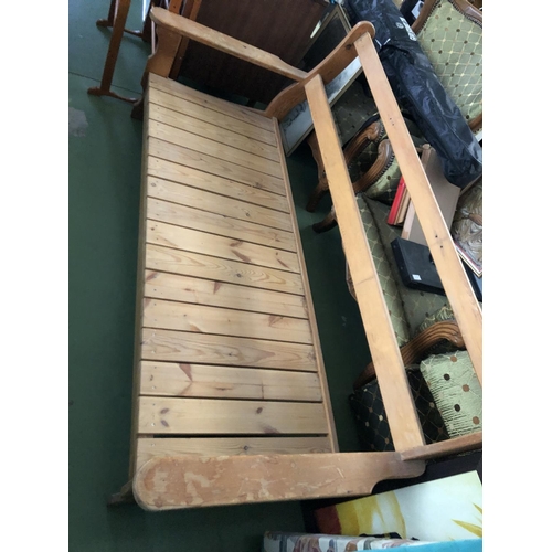 566 - Village Style Wooden 3-Seat Sofa with Cushions